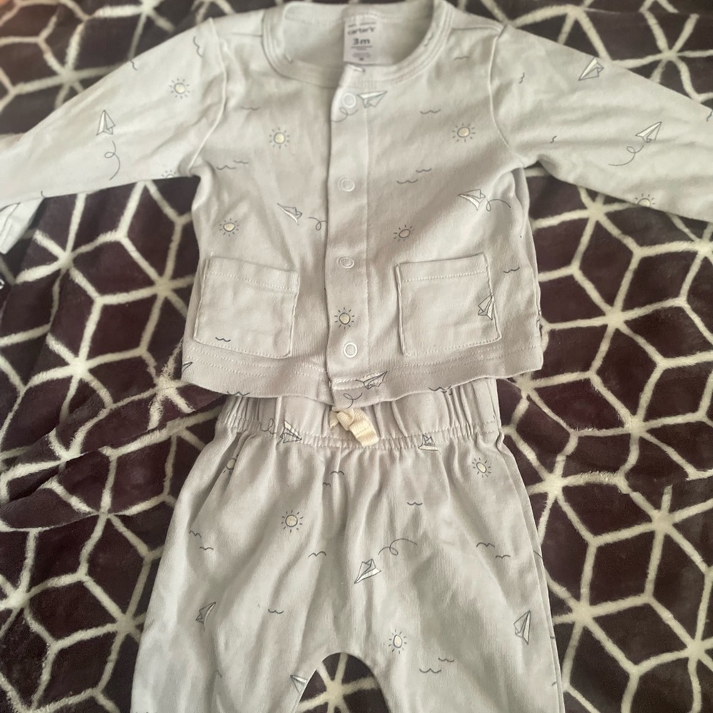 Carter's Gray Pajama Set Soft and Classic